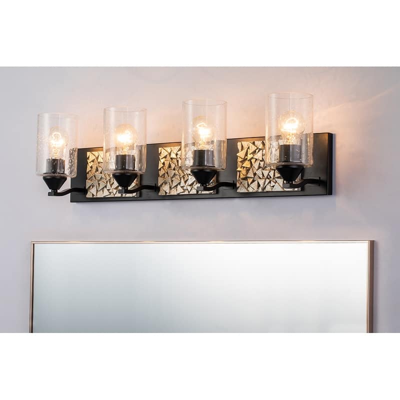 Bocage 4 Light Silver and Black Bath Bar
