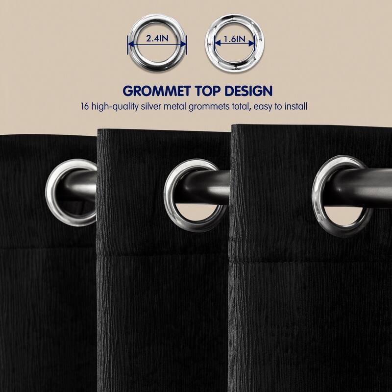 Subrtex Blackout Curtain Solid Thermal Window Drapes Panel Pair