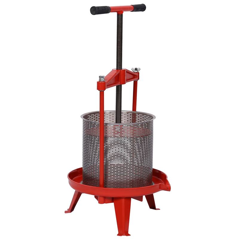 3.69-Gallon Red Stainless Steel Fruit Wine Apple Press Wine Making Instrument