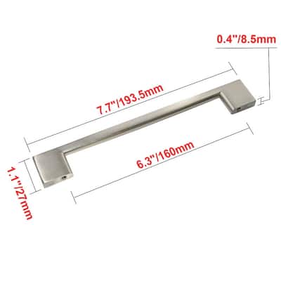 Utopia Alley Brax II Pull Handle - Metal Drawer Pull Handle, Brushed Nickel 6.3" Center to Center