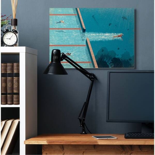 Stupell Industries Modern Swimming Pool Ocean Athletic Design Canvas Wall Art Overstock 31941538