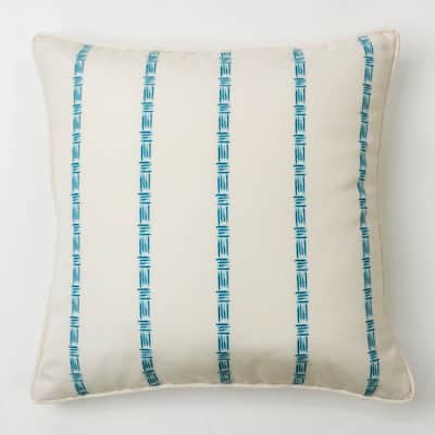 Jiti Outdoor Contrast Color front and back Bamboo Stripes Patterned Small Throw Pillow 16 x 16