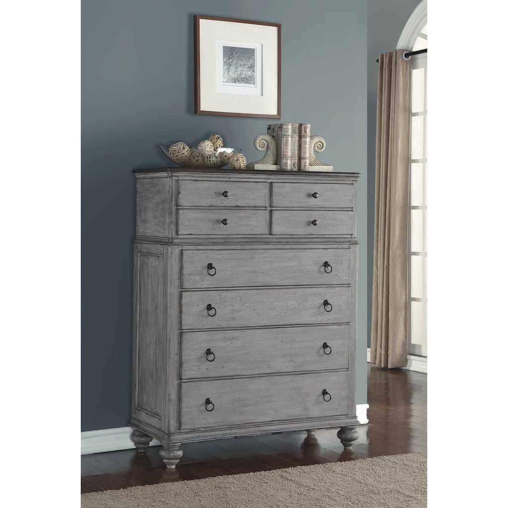Plymouth Gray Wood Drawer Chest