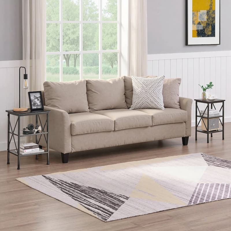 VECELO 3-Tier Open Shelf End Table with X-Frame Design 4-Step Easy Assembly 23.82" Height Side Table for Living Room or Bedroom