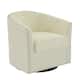 Modern Swivel Barrel Chair with Nailhead Trim