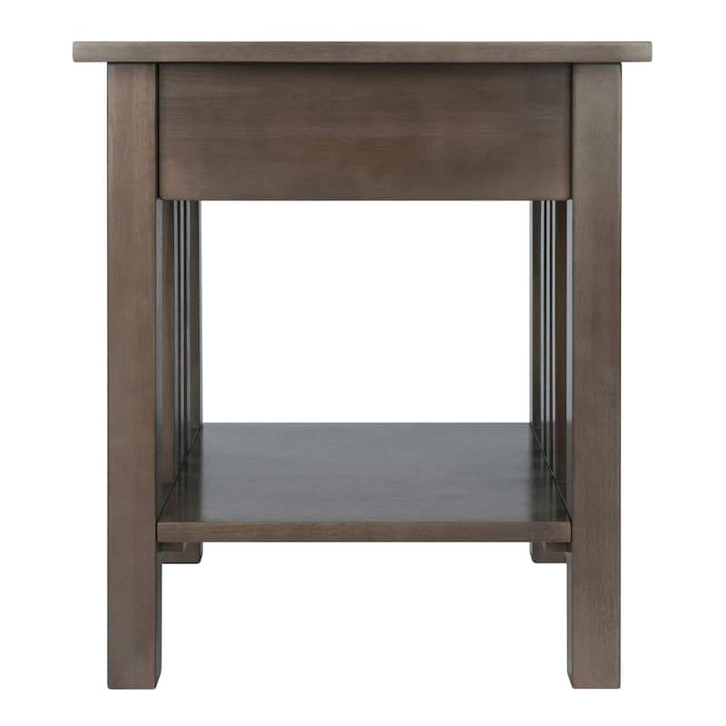 Stafford Accent Table, Oyster Gray - 19.92 x 18.98 x 22.05 inches