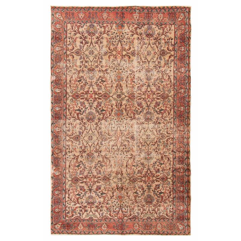 ECARPETGALLERY Hand-knotted Melis Vintage Cream Wool Rug - 5'10 x 9'7 - Cream - 5'10 x 9'7