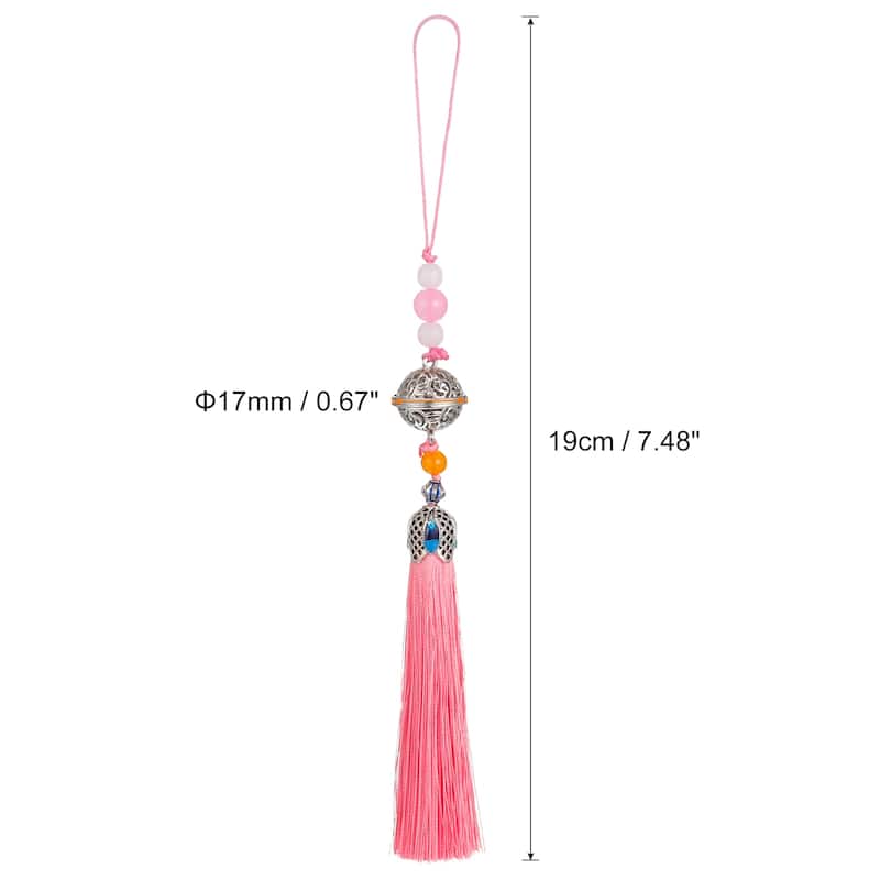 1Pcs 19cm/7.48" Pendants with Tassels, Classic Bells Tassel Pendant - Pink