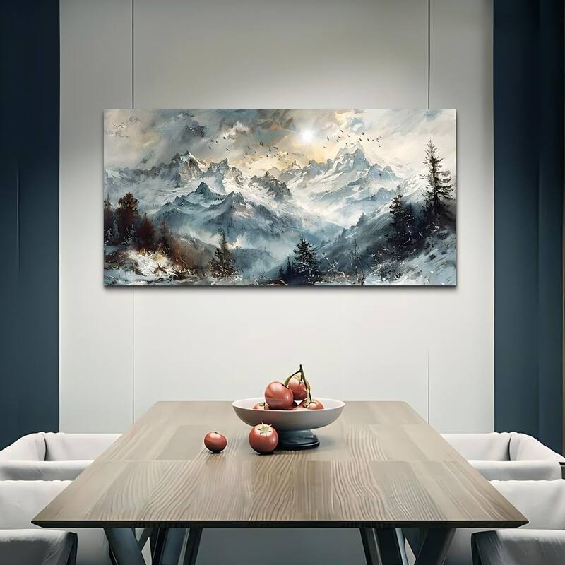 Abstract Mountain Landscape Wall Painting Framed Pictures Artwork
