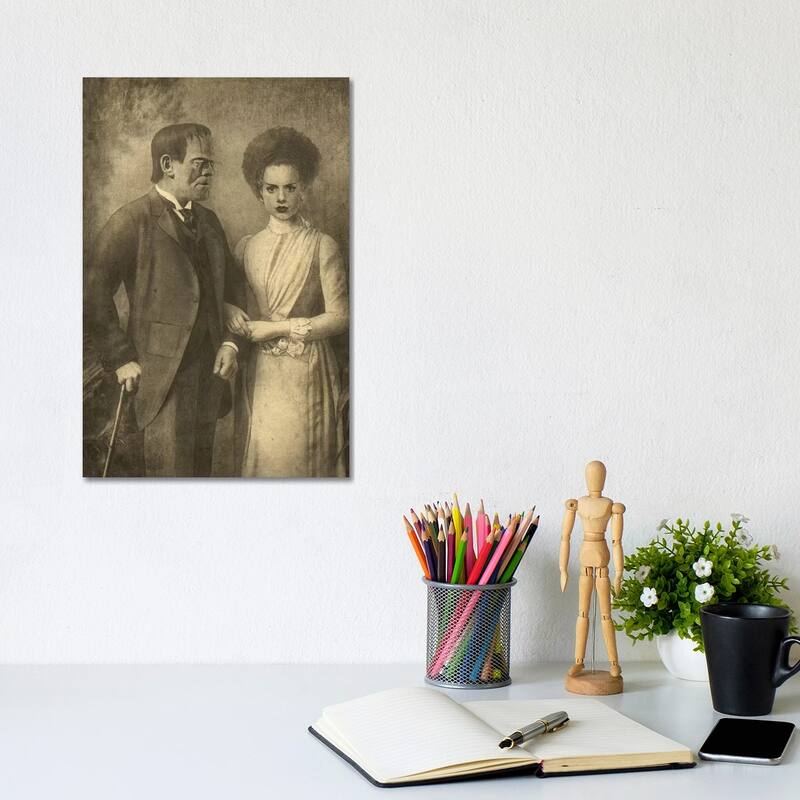 iCanvas 'Mr. and Mrs. Frankenstein' by Terry Fan Wrapped Canvas Print - 12x8x0.75
