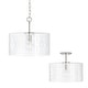 preview thumbnail 16 of 14, Emerson 1-light Dual Mount Semi-Flush/ Pendant w/ Embossed Seeded Glass