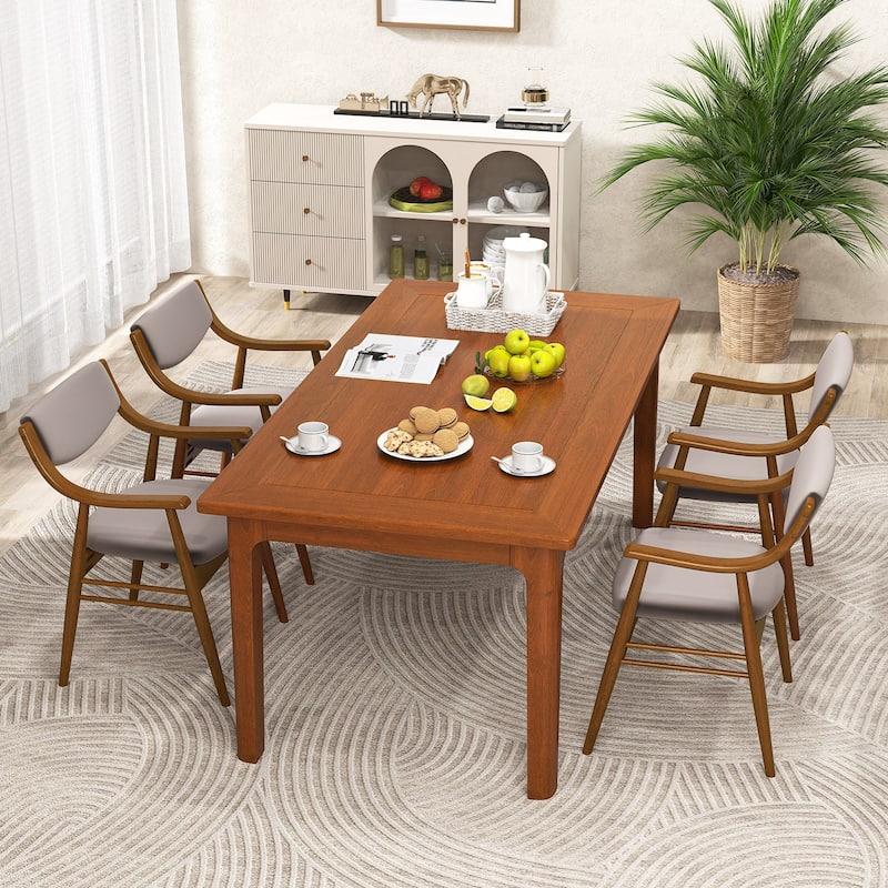 Gymax Set Of 4 PU Leather/Velvet Dining Chair w/ Padded Seat & Back