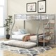preview thumbnail 2 of 14, Modern Concise Design Twin over Full Size Bunk Bed,Solid Metal Bed with Trundle and Storage Staircase