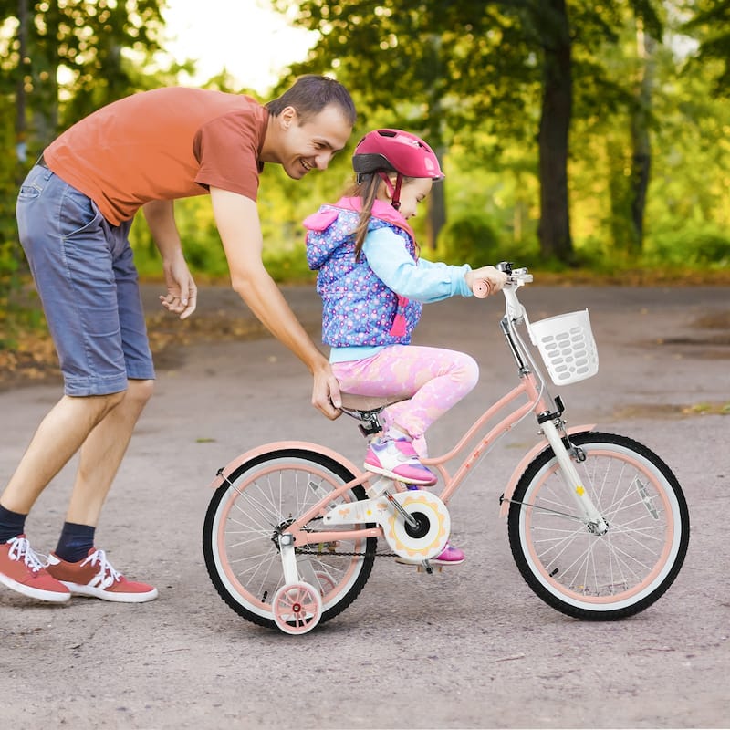Babyjoy 18 Inch Kid Bike 95% Pre-Assembled Girls Bicycle with Training - See Details