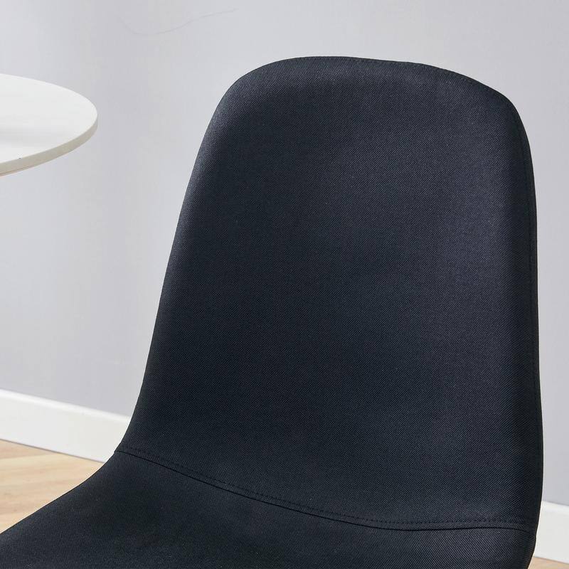 Set of 4 Modern Dining Chairs - Breathable Linen-Cotton Upholstery & Sturdy Integrated Metal Legs