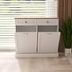 preview thumbnail 5 of 4, White Kitchen Trash Cabinet with 2 Drawers and 2 Compartment Tilt-Out