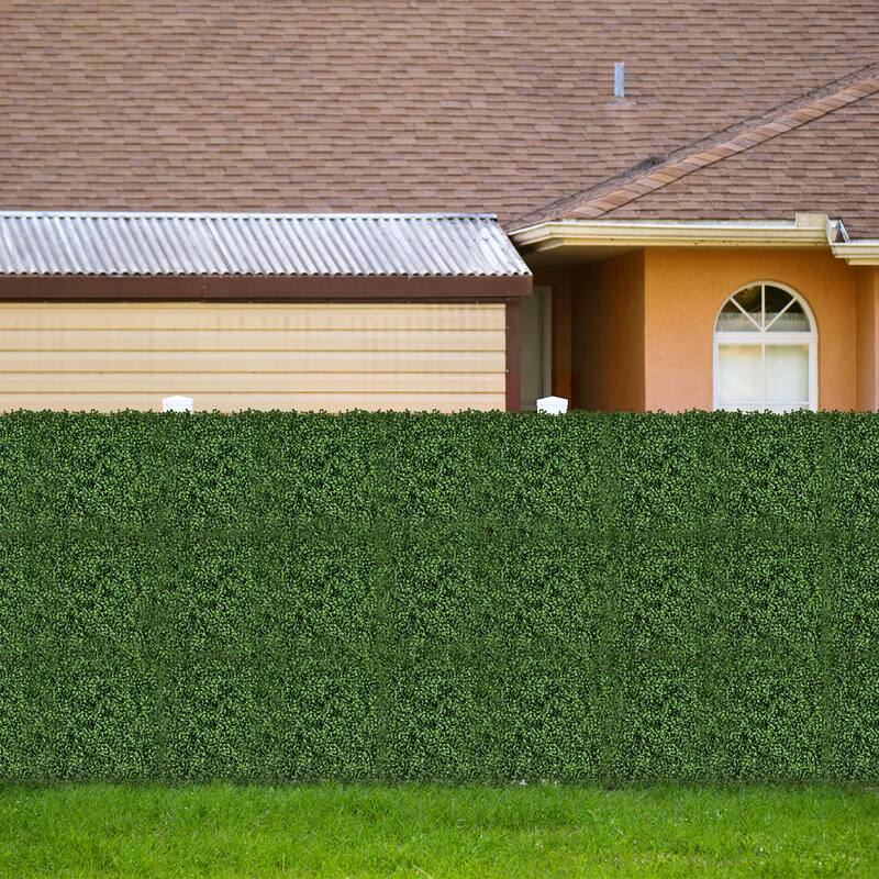 Gymax 12 Pcs Faux Boxwood Panels w/ Insertable Branches Privacy Hedge
