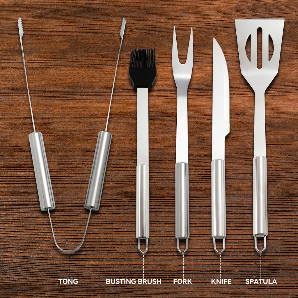 Royal Gourmet TF0558S Stainless Steel Spatula, 5 pieces, Non-Stick Dishwasher Grilling Tool Set