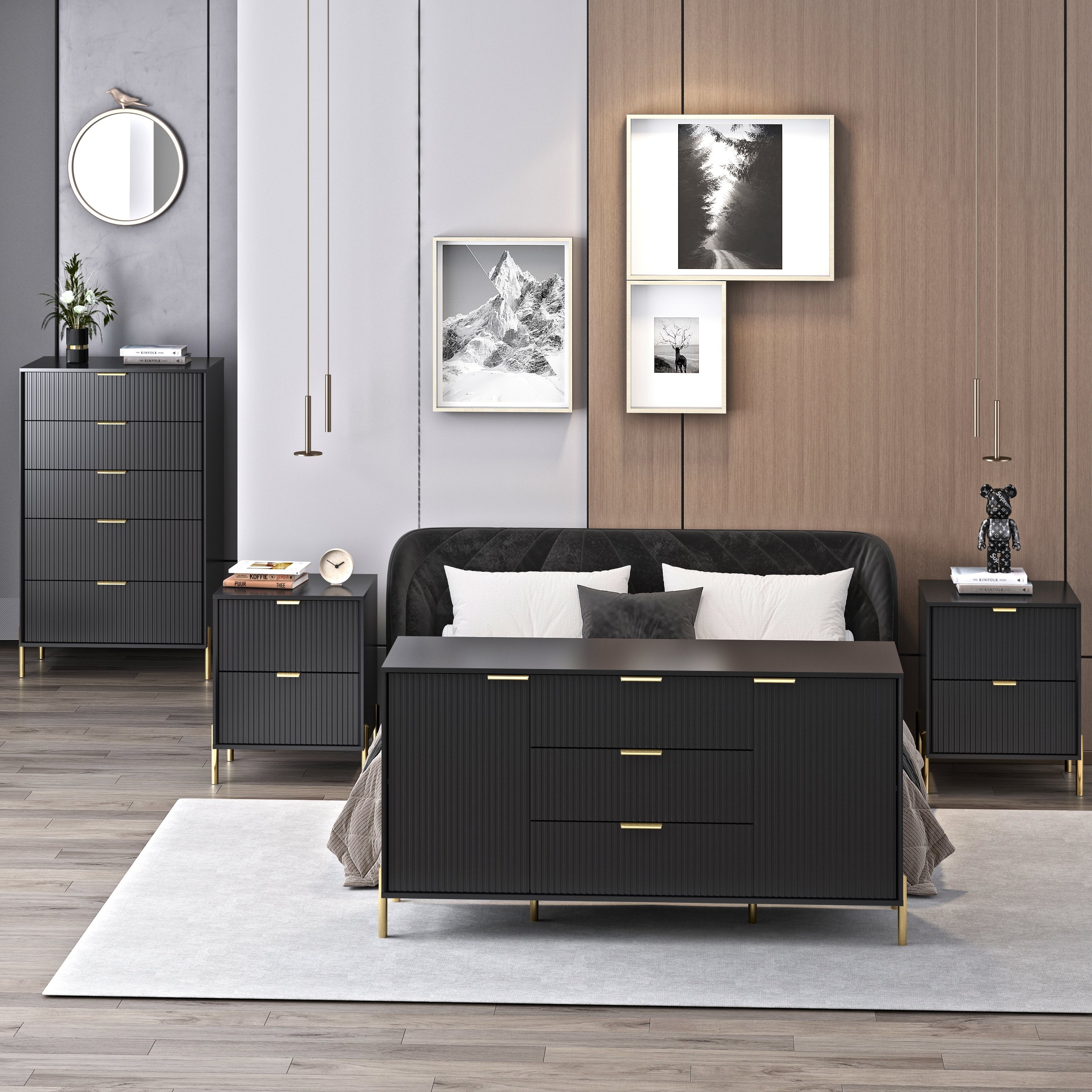 Black 4 Piece Bedroom Sets