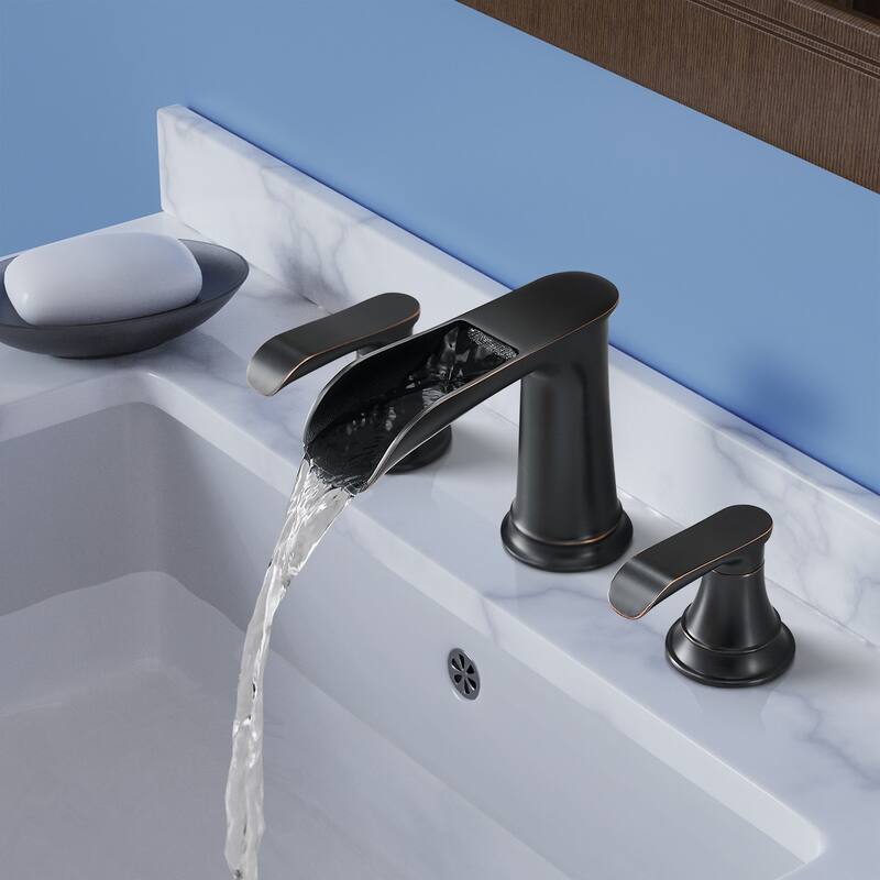 Topcraft Two Handle Waterfall Bathroom Faucet with Pop-Up Drainer