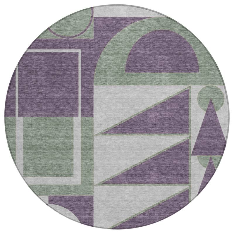 Machine Washable Indoor/ Outdoor Modern Crowley Chantille Rug