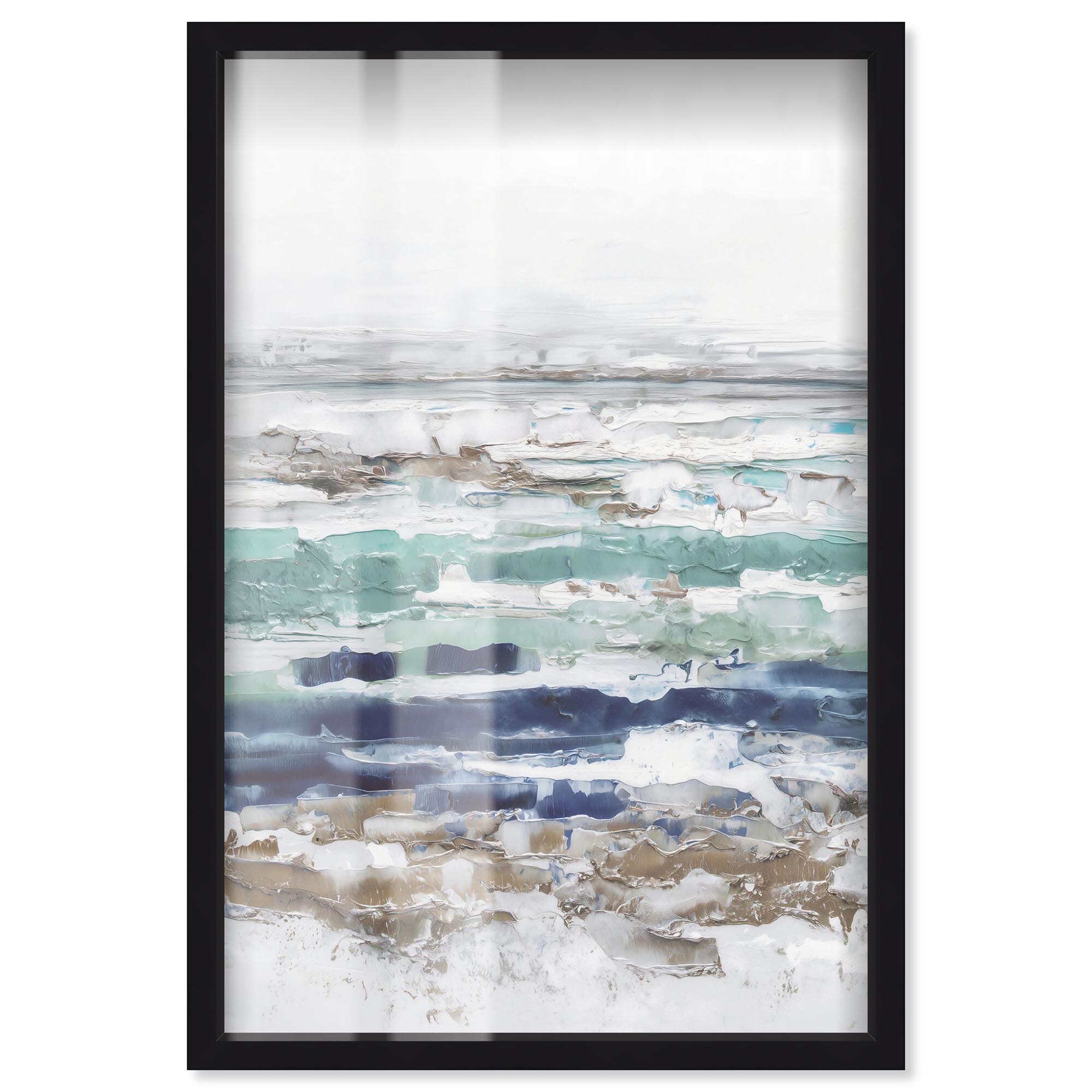 Marine Layers I Blue Abstract Art Shadowbox Print by Art Remedy