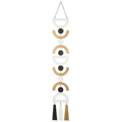Black and White Geometric Shapes Metal Mobile Wall Hanging, 6x48