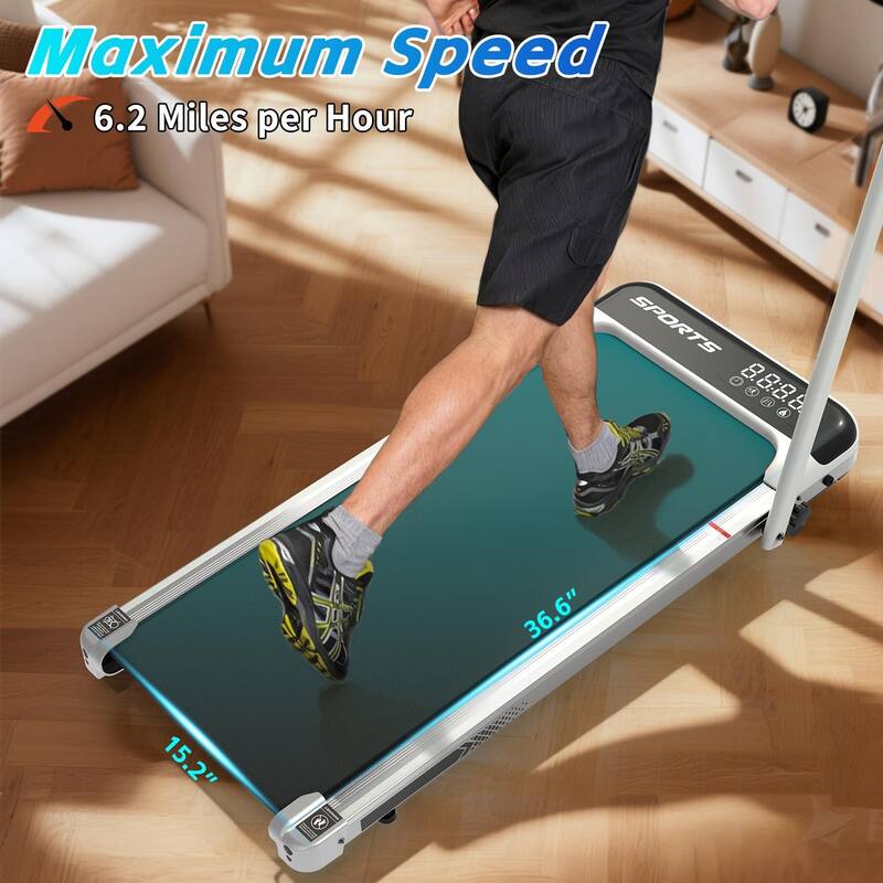 3 in 1 Under Desk Treadmill with Incline, Walking Pad with Handle Bar with Remote Control & LED Display, Foldable Treadmills