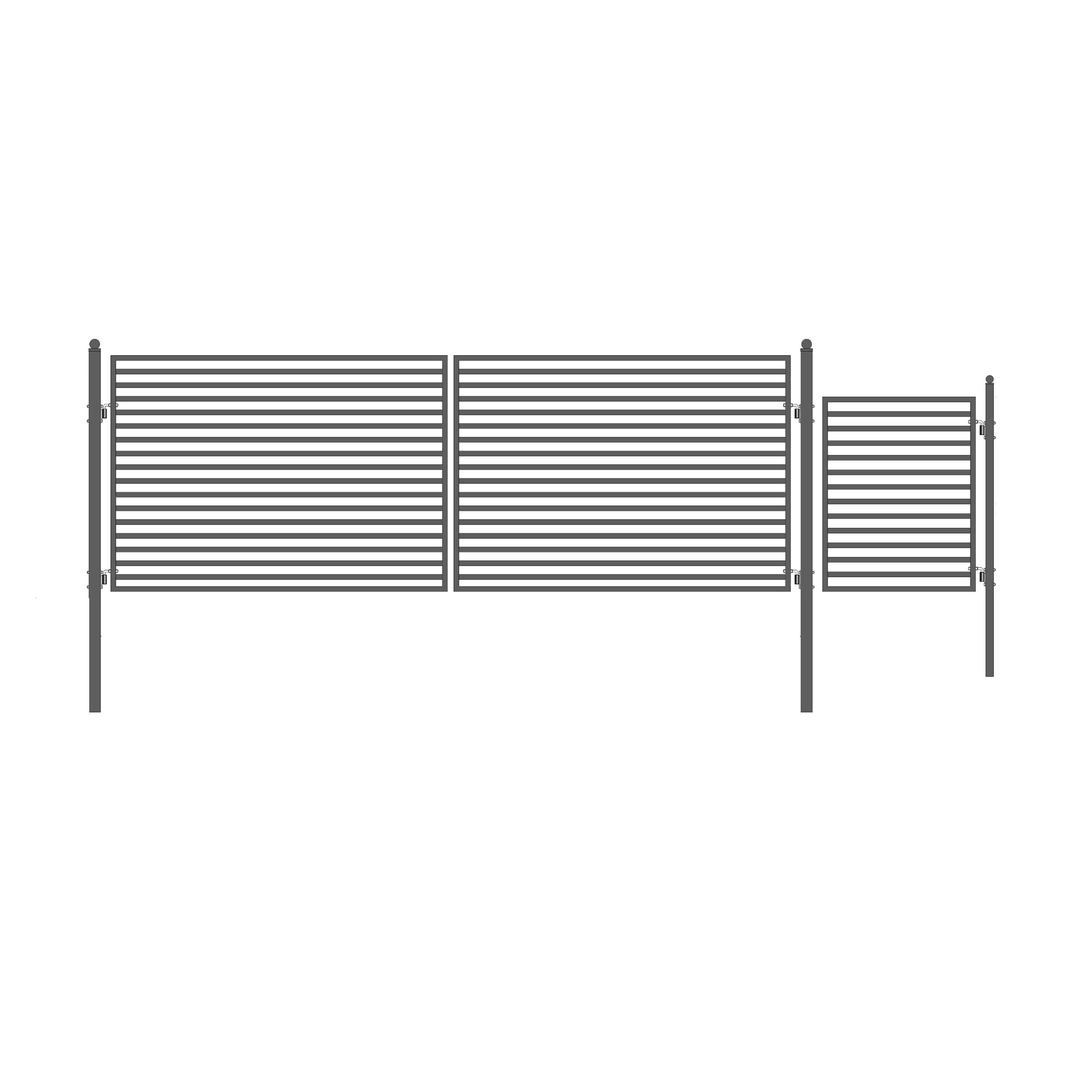 ALEKO Dual Swing Steel Driveway Gate 16 ft Milan Style with Pedestrian Gate