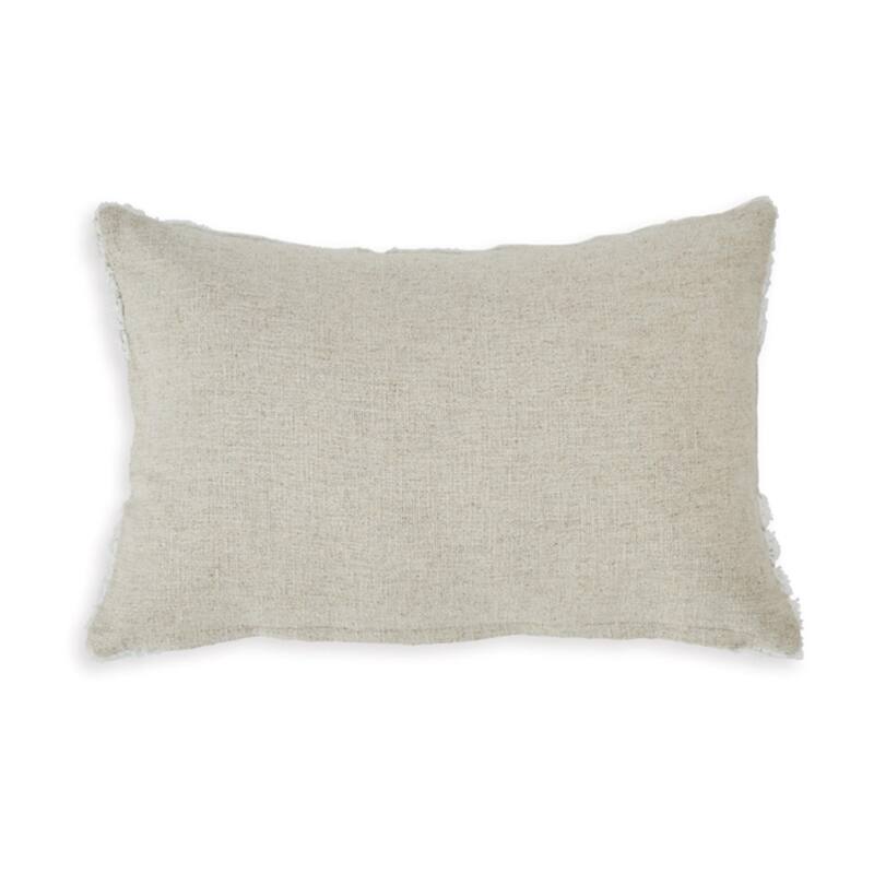 Aris 14 x 22 Lumbar Throw Pillow Set of 4, Geometric Design, White, Tan