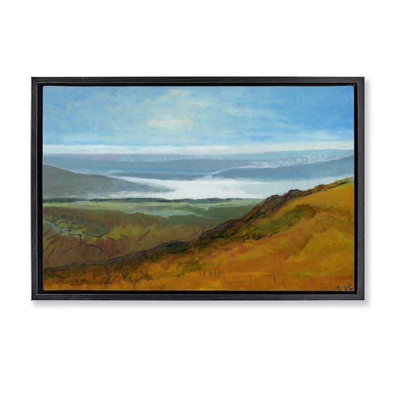 Stupell Vast Serene Hills Framed Floater Canvas Wall Art Design By Dita Jacobovitz - 25 x 17 - Black