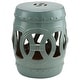 preview thumbnail 2 of 4, Outsunny 14" Multi-Use Ceramic Garden Stool / Round Side Table / Foot Rest with Knotted Ring Design Antique-Blue Green