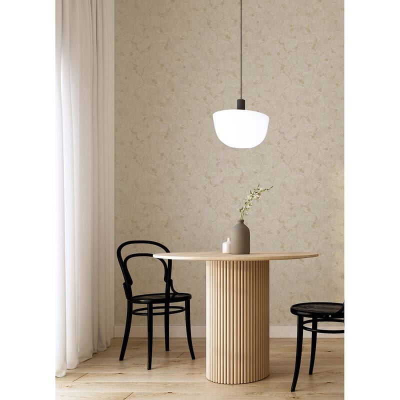 A-Street Prints Mahina Pearl Floral Vine Wallpaper