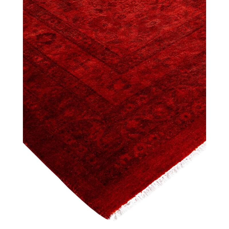 Overdyed, One-of-a-Kind Hand-Knotted Area Rug - Red - 10' 2" x 13' 10"