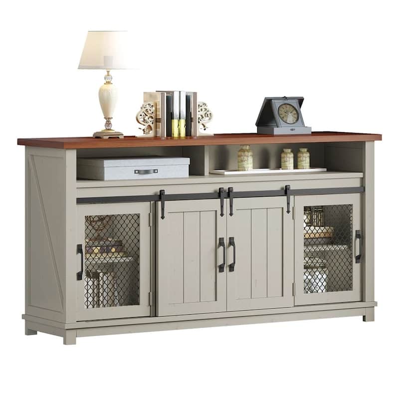 63 In Kitchen Buffet TV Stand with Storage Coffee Bar Cabinet - 62 inches