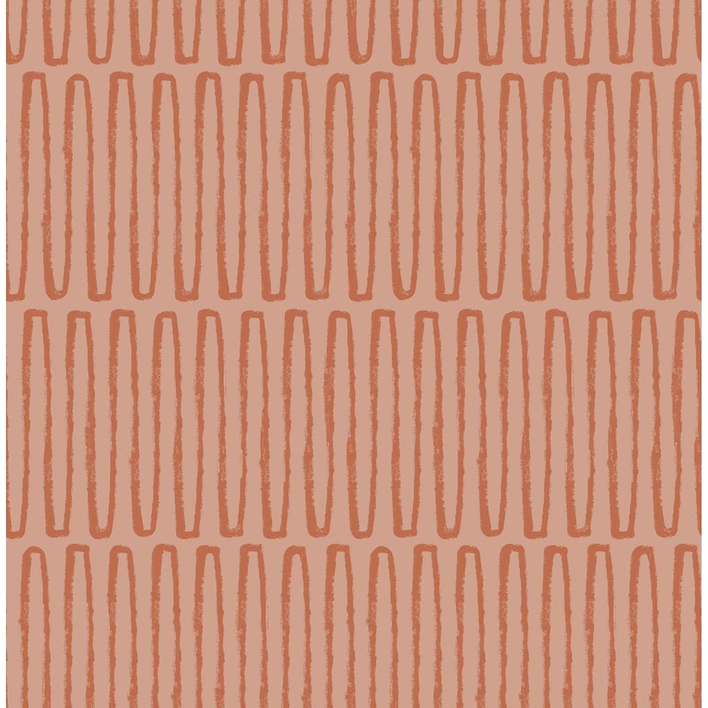 A-Street Prints Lars Coral Retro Wave Wallpaper