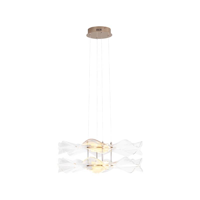 Golden Lighting Vetrina Integrated LED 2-tier Pendant in Light Gold