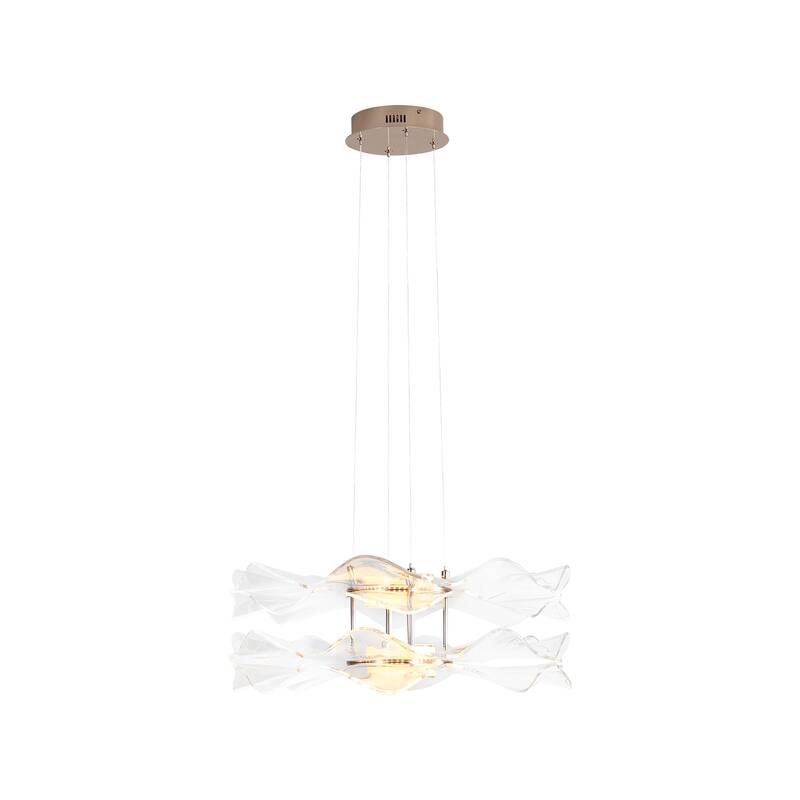 Vetrina LED 2-Light Pendant in Light Gold with Clear Glass Shade