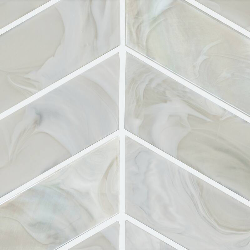 Daltile Starcastle 1" x 6" Chevron Glass Wall Mosaic (15 PC Per Carton) (12.75 SQFT Per Carton)