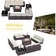 preview thumbnail 76 of 125, Kullavik 13 Pieces Outdoor Patio Furniture Set with Fire Pit Table w/ Wide Armrests