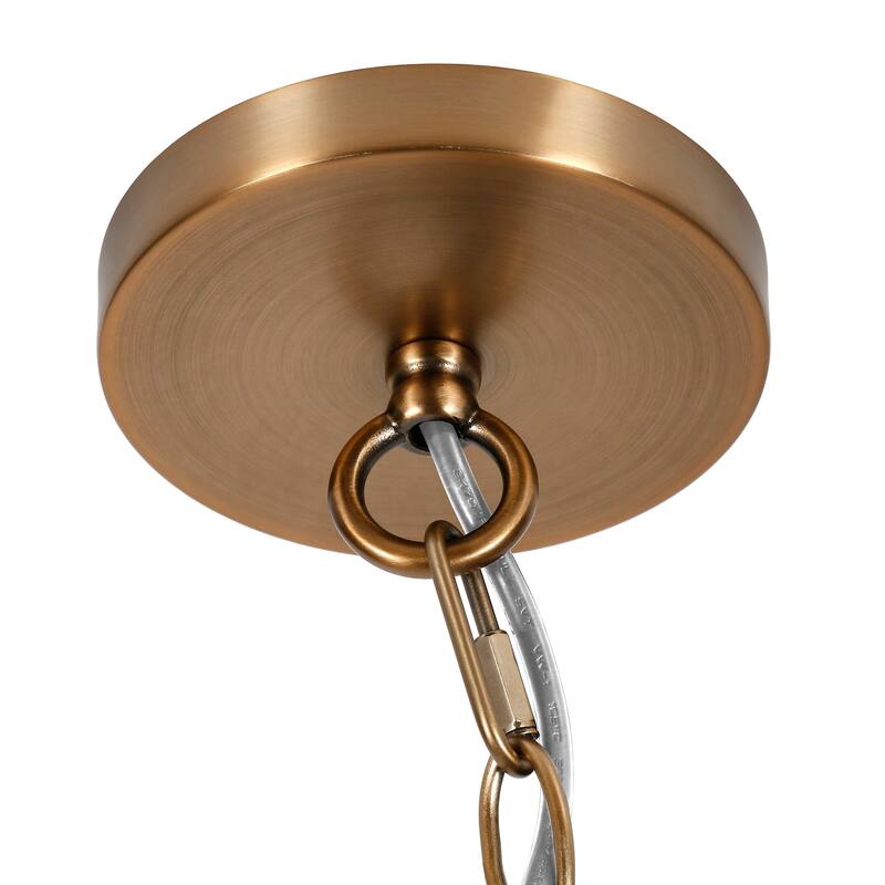 Annie Brass and Seeded Glass Pendant - Brass/Seeded