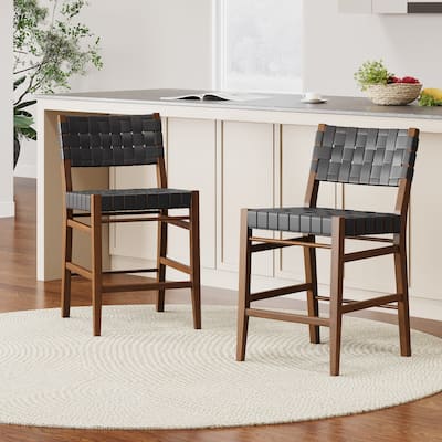 Lumft Woven Design 24- Inch Counter Stool (Set of 2) by Christopher Knight Home