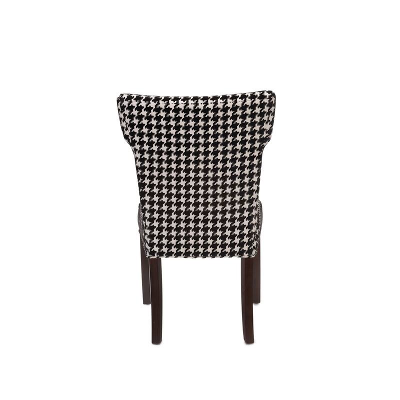 Bella Houndstooth Transitional Wingback Dining Room Chair