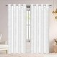 preview thumbnail 1 of 4, Adelia Ginkgo Biloba Leaf Room Darkening Grommet Window Curtain Panel, 54x84 Inches - 54x84 Inches White