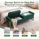 preview thumbnail 77 of 79, 66" Storage Bench King Size End of Bed with Double Lids and Gold Legs