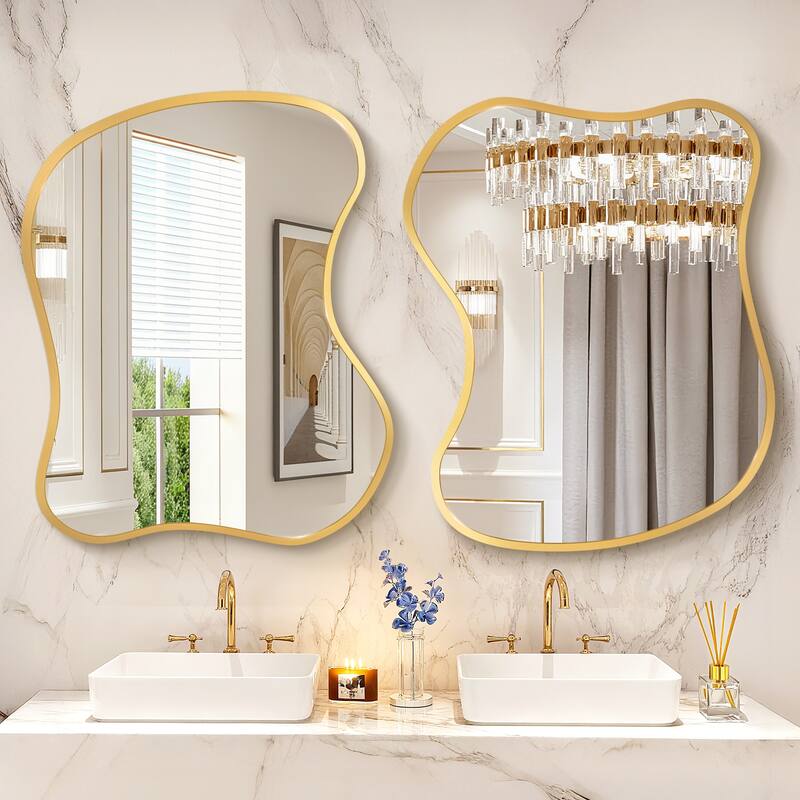 Artistic Aluminum Alloy Framed Decorative Wall Mirror