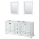 preview thumbnail 9 of 10, Wyndham Collection Deborah 71" Free Standing Double Wood Vanity White / Matte Black Hardware