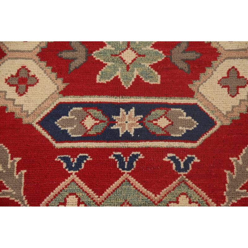 Red Kazak Oriental Area Rug Handmade Wool Carpet - 6'7" x 9'10"