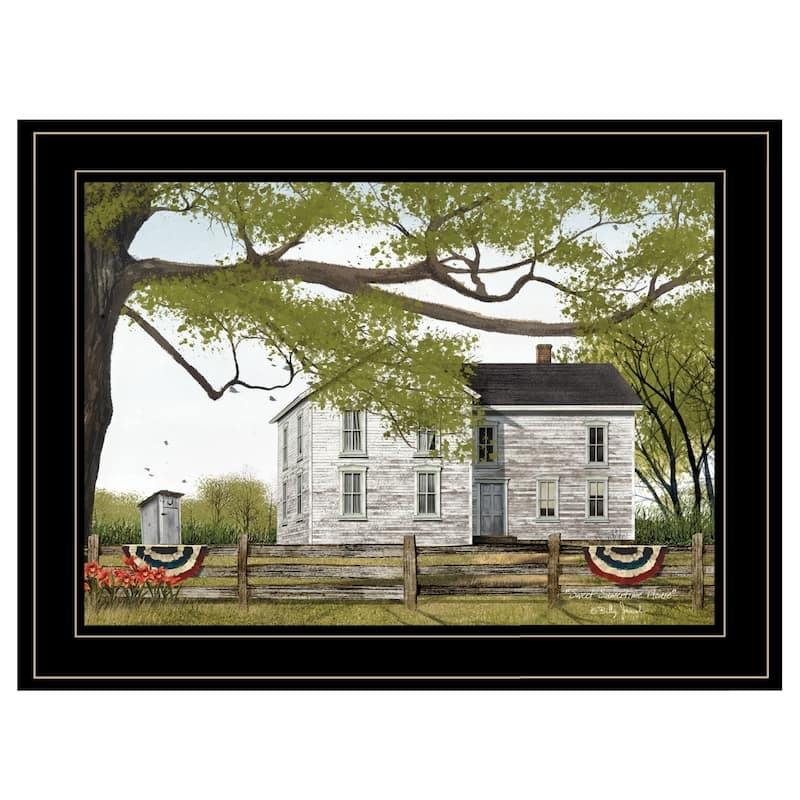 TrendyDecor4U Farmhouse "Sweet Summertime House" Framed Print Wall Art by Billy Jacobs