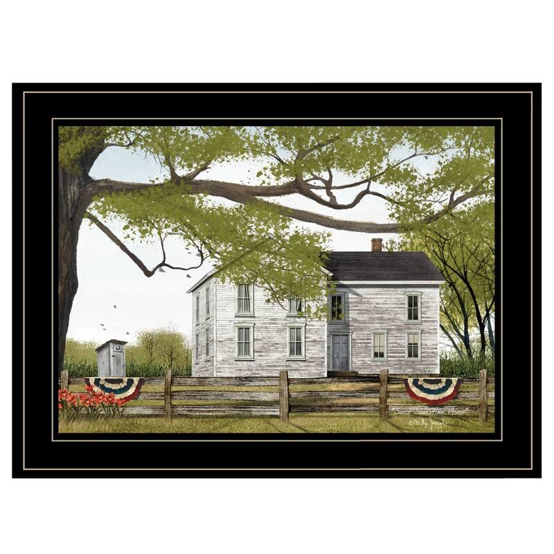 TrendyDecor4U Farmhouse "Sweet Summertime House" Framed Print Wall Art by Billy Jacobs